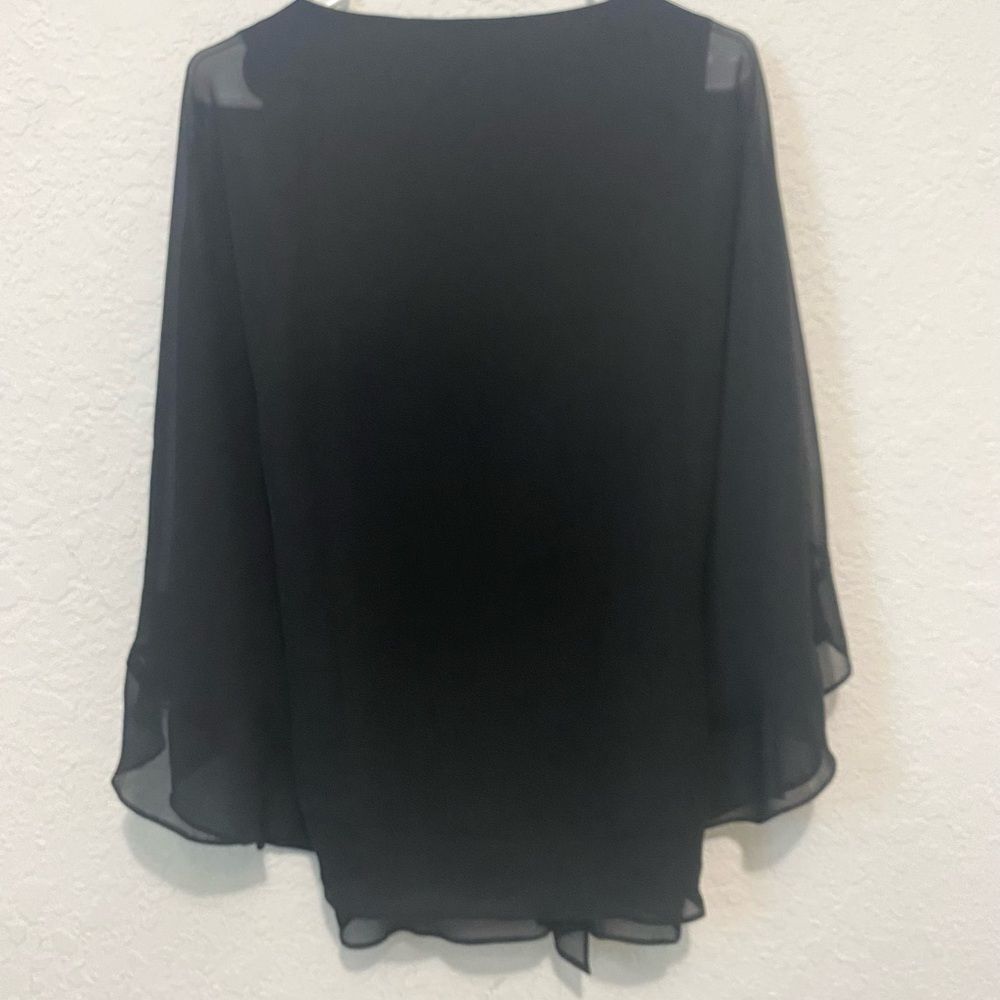 White House Black Market Embellished-Trim Kimono Blouse Boho  Medium - Picture 6 of 9